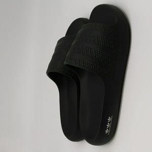 Adidas slides Adilette Ayoon chunky sandals EVA foam black women size 10 men 9